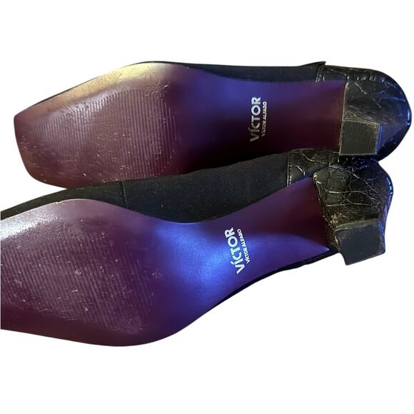 Victor Alfaro Preston Black Mary Jane High Heel Elegant Pump Square Toe Size 8 - Picture 6 of 7